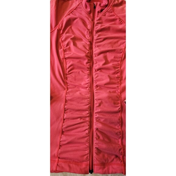 Victorias Secret VSX Sport Small Knockout Jacket Hot Pink Zip Ruched Thumb Holes - Picture 4 of 15